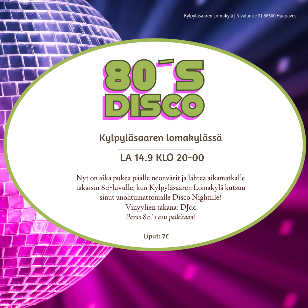 discopallo ja kutsu 80´s discoon