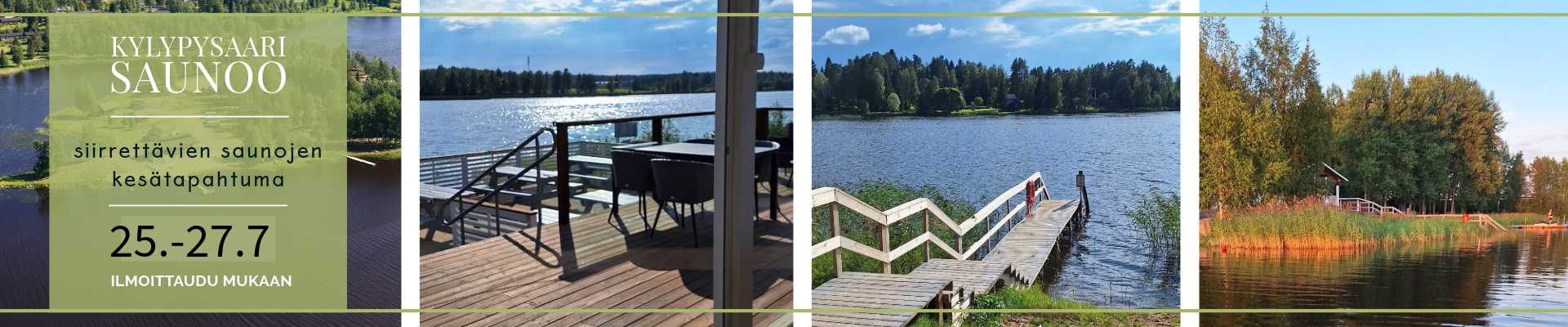 Banner- Kylypysaari saunoo tapahtuma 25.-27.7.